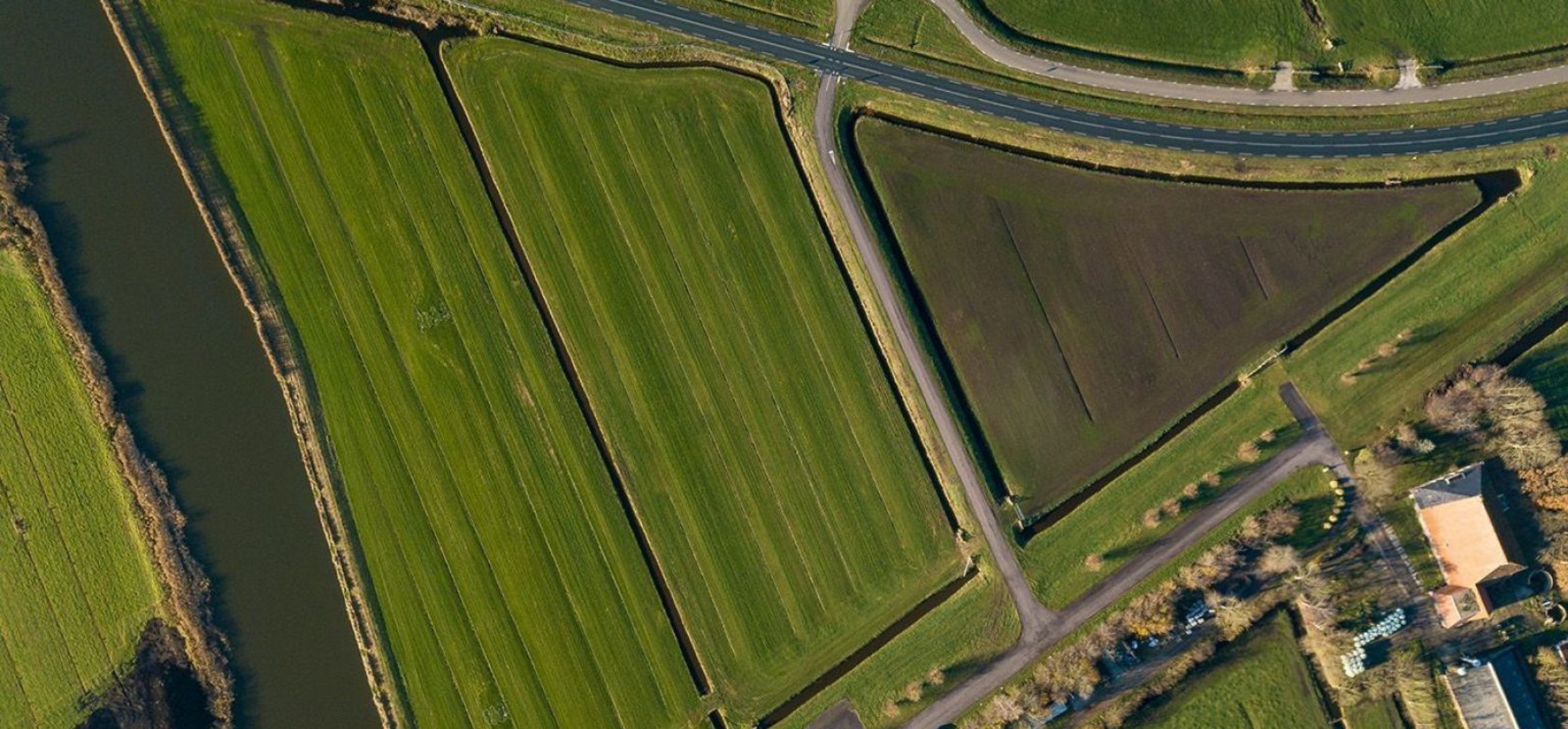 Luchtfoto van proeftuin De Welle